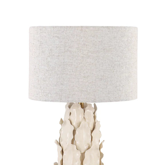 Layered Leaf Table Lamp Ivory & Linen - LL-27-0324