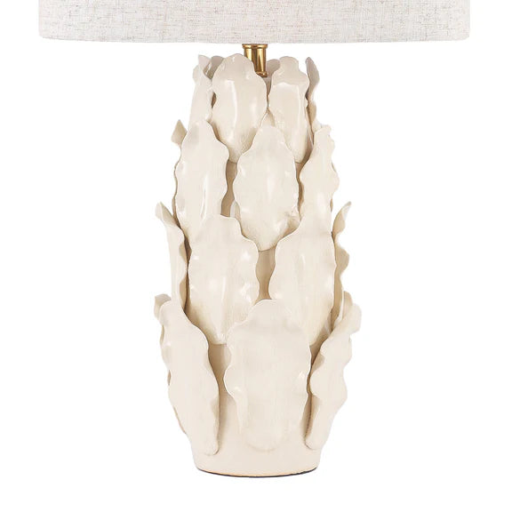 Layered Leaf Table Lamp Ivory & Linen - LL-27-0324