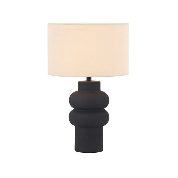 Isadora Table Lamp Matte Black & Linen - LL-27-0325B