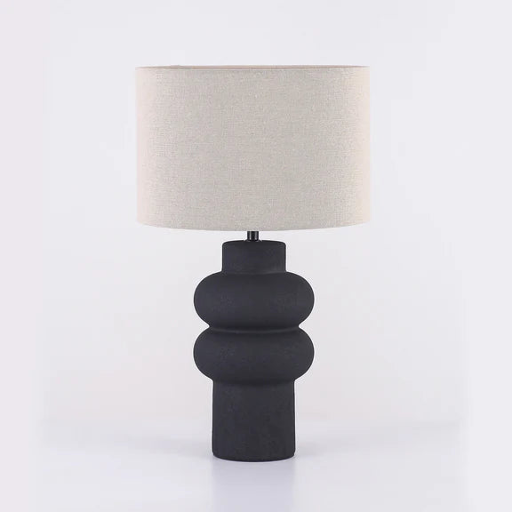 Isadora Table Lamp Matte Black & Linen - LL-27-0325B