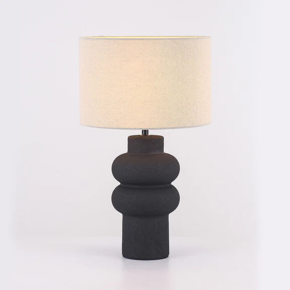 Isadora Table Lamp Matte Black & Linen - LL-27-0325B