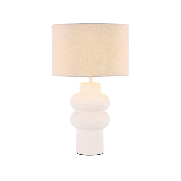 Isadora Table Lamp Matte White & Linen - LL-27-0325W