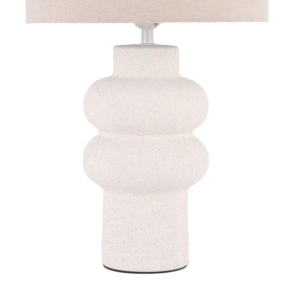 Isadora Table Lamp Matte White & Linen - LL-27-0325W