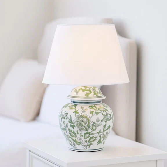 Tove Celadon Table Lamp Green & White - LL-27-0327