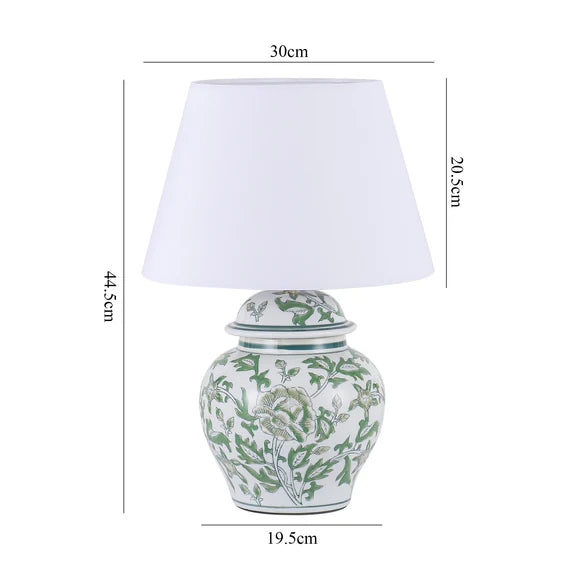 Tove Celadon Table Lamp Green & White - LL-27-0327