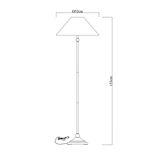 Violet Floor Lamp Brass & Linen - LL-27-0328
