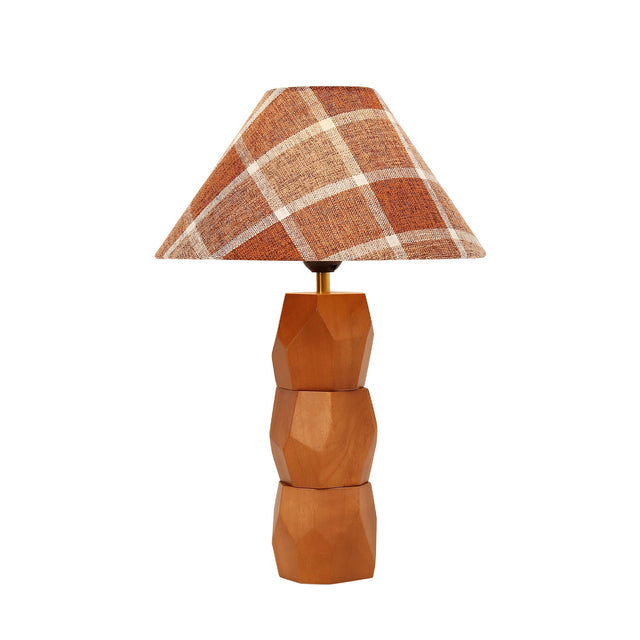 Helena Hand Faceted Plaid Shade Table Lamp  Brown - LL-27-0329P