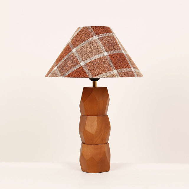 Helena Hand Faceted Plaid Shade Table Lamp  Brown - LL-27-0329P