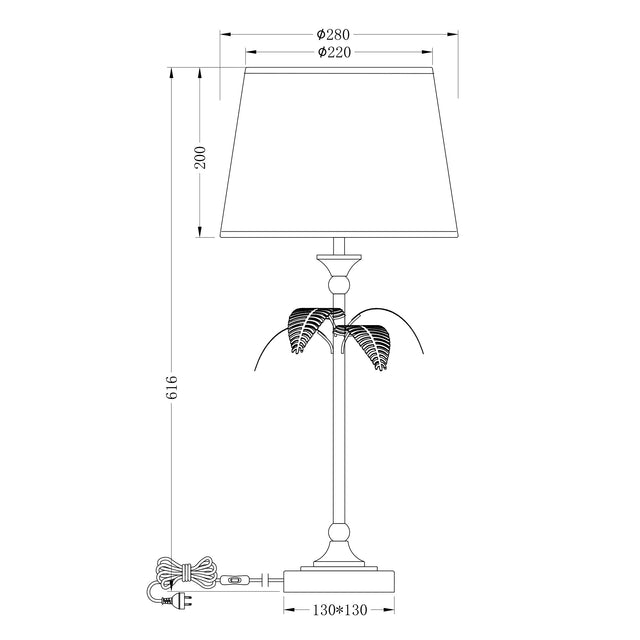 Paloma Palm Table Lamp Natural - LL-27-0332N