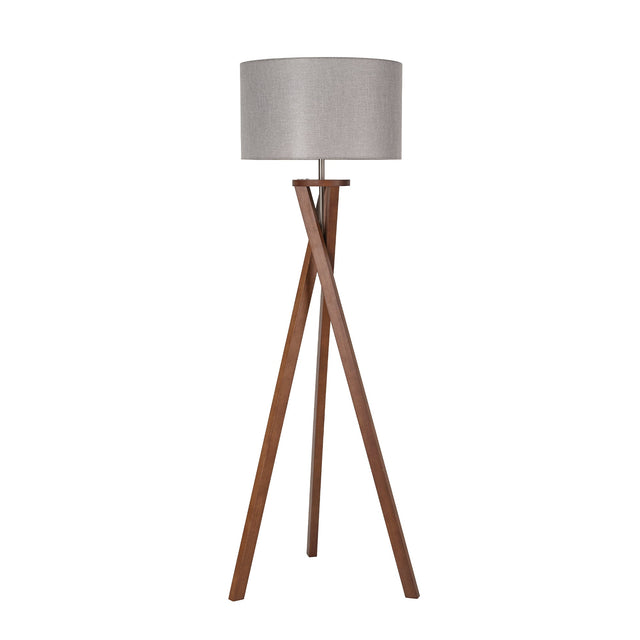 Easel Floor Lamp Walnut & Grey - LL-27-0335
