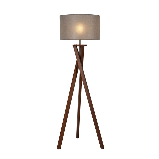 Easel Floor Lamp Walnut & Grey - LL-27-0335