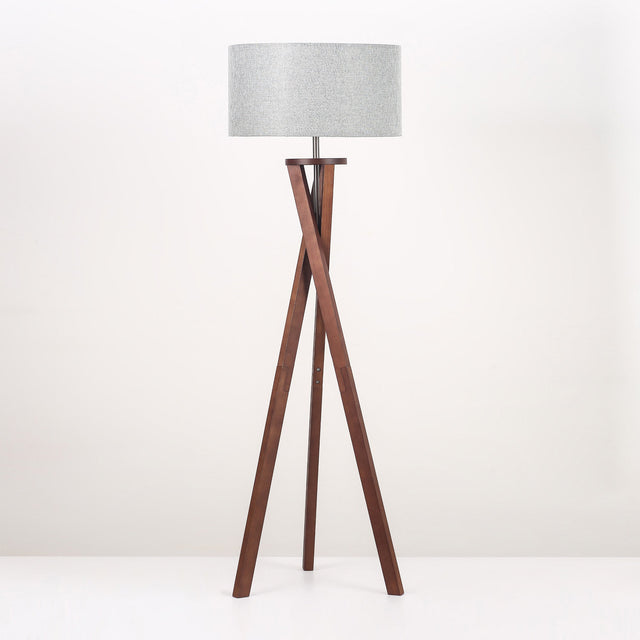 Easel Floor Lamp Walnut & Grey - LL-27-0335