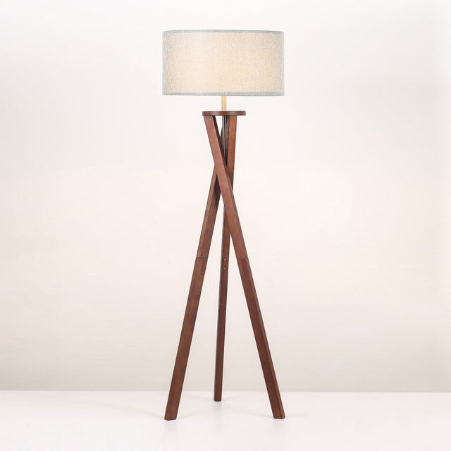 Easel Floor Lamp Walnut & Grey - LL-27-0335