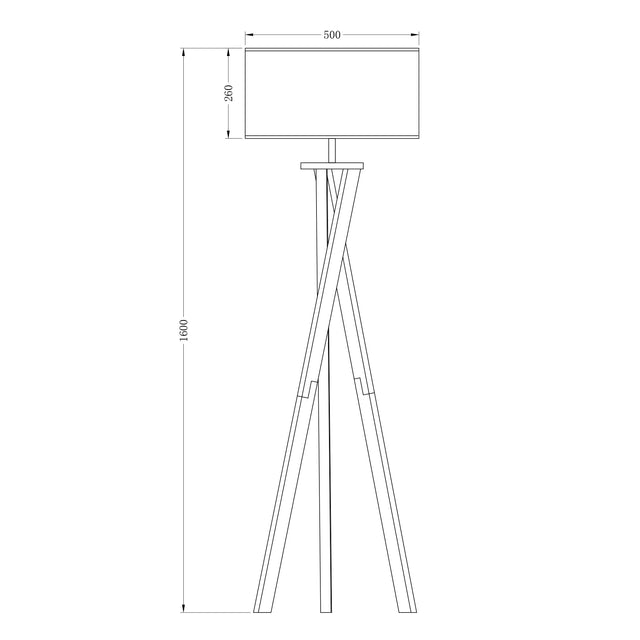 Easel Floor Lamp Walnut & Grey - LL-27-0335