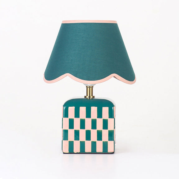 Valentina Table Lamp Dark Green & Pink - LL-27-0336G