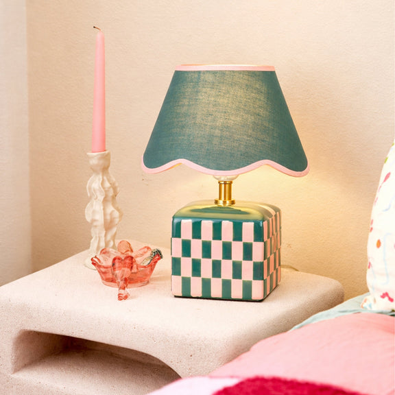 Valentina Table Lamp Dark Green & Pink - LL-27-0336G