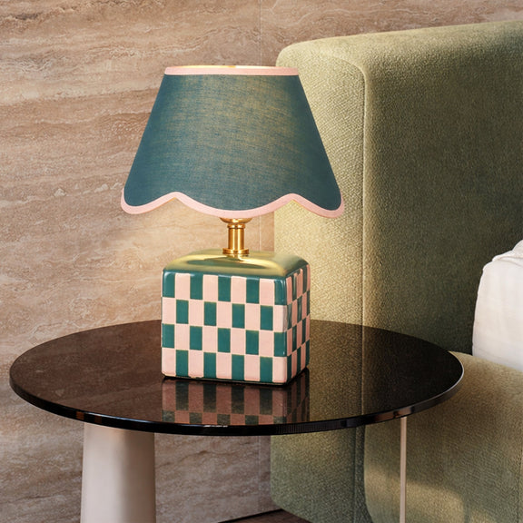 Valentina Table Lamp Dark Green & Pink - LL-27-0336G