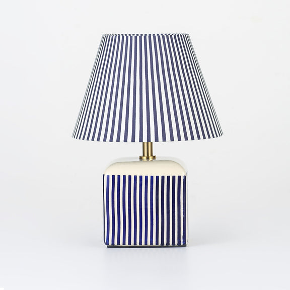 Amaris Table Lamp Cream & Blue Strip - LL-27-0337B