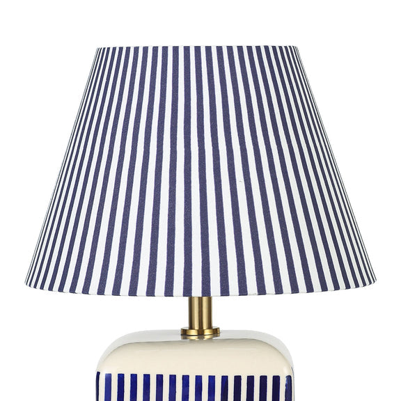 Amaris Table Lamp Cream & Blue Strip - LL-27-0337B