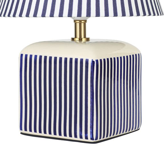 Amaris Table Lamp Cream & Blue Strip - LL-27-0337B