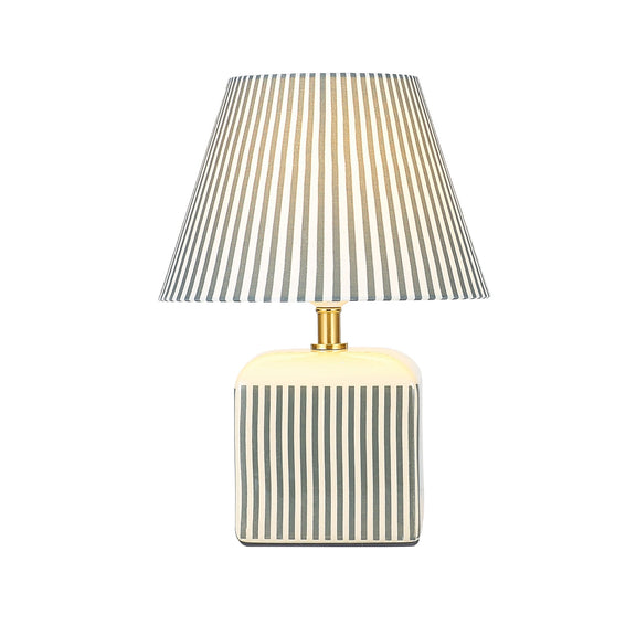 Amaris Table Lamp Cream & Green Strip - LL-27-0337G