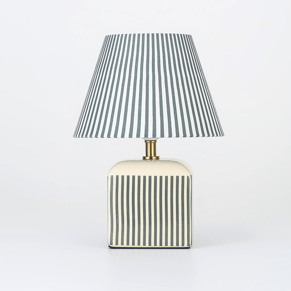 Amaris Table Lamp Cream & Green Strip - LL-27-0337G