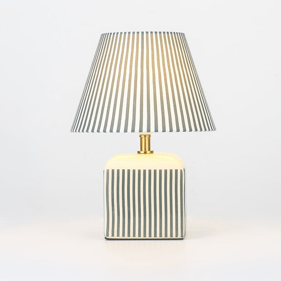 Amaris Table Lamp Cream & Green Strip - LL-27-0337G
