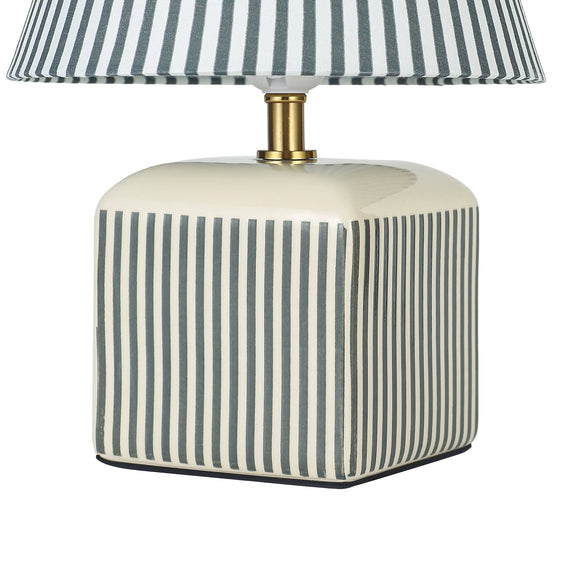 Amaris Table Lamp Cream & Green Strip - LL-27-0337G