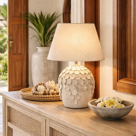 Monica Table Lamp Ivory & Natural - LL-27-0339