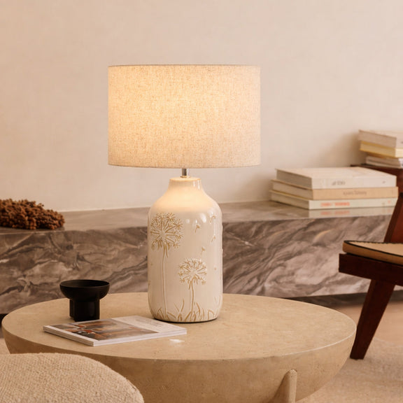 Nari Dandelion Table Lamp White & Natural - LL-27-0340