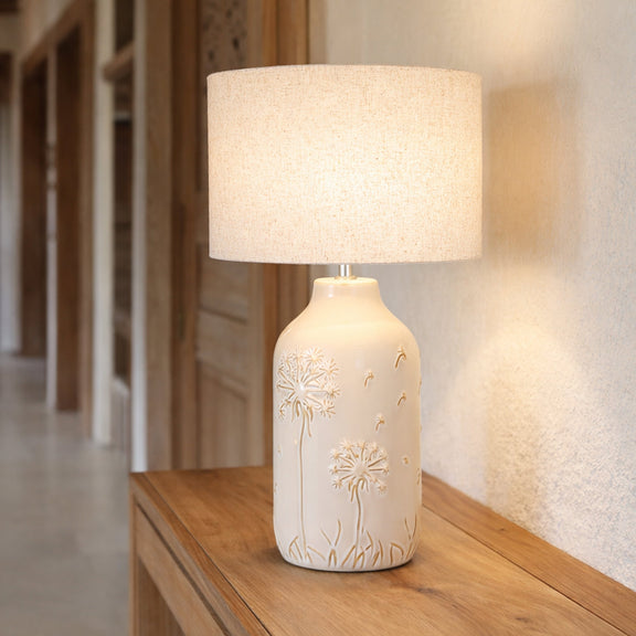 Nari Dandelion Table Lamp White & Natural - LL-27-0340