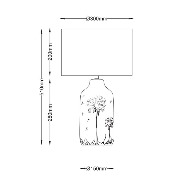 Nari Dandelion Table Lamp White & Natural - LL-27-0340