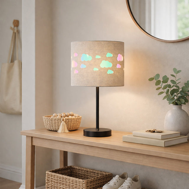 Kiki Rechargeable Cloud Pattern LED Table Lamp 3W Black & Linen - LL-LED-30C
