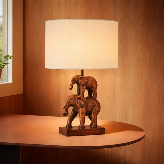Mother and Calf Elephant LED Table Lamp 2.5W 3000K Natural & Brushed Bronze - LL-LED-31