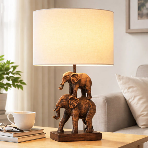 Mother and Calf Elephant LED Table Lamp 2.5W 3000K Natural & Brushed Bronze - LL-LED-31