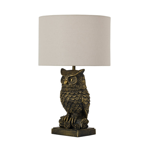 Owl Sculpture LED Table Lamp 2.5W 3000K Natural & Brushed Antique Brass - LL-LED-32