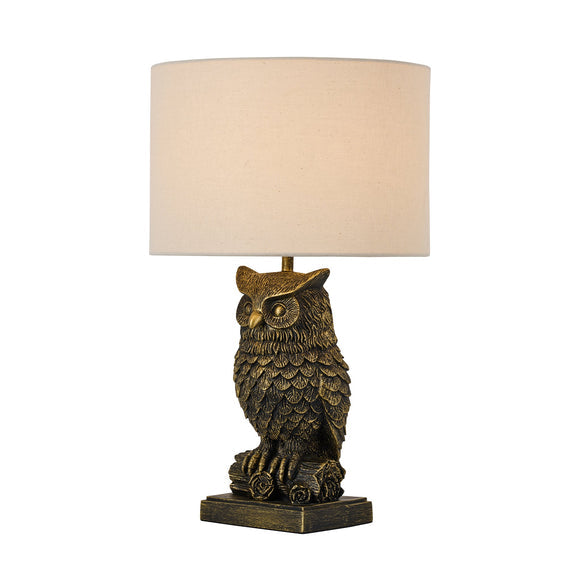 Owl Sculpture LED Table Lamp 2.5W 3000K Natural & Brushed Antique Brass - LL-LED-32