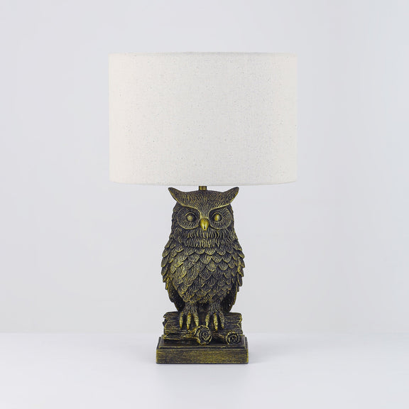 Owl Sculpture LED Table Lamp 2.5W 3000K Natural & Brushed Antique Brass - LL-LED-32