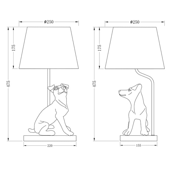 Jack Russell LED Table Lamp 2.5W 3000K Natural & Brushed Black Copper - LL-LED-34