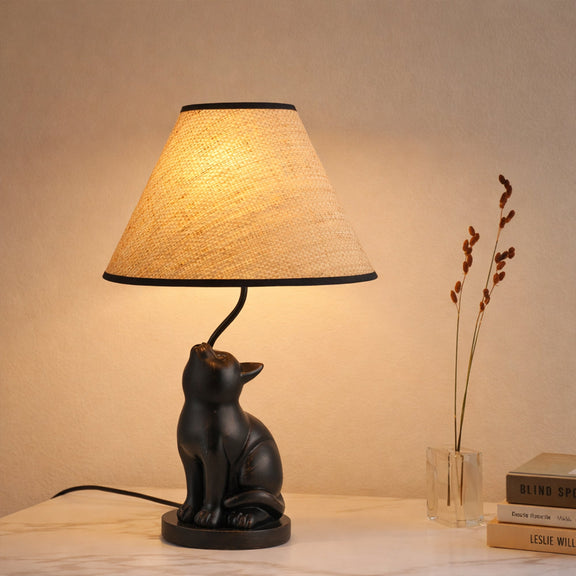 Upward Looking Cat LED Table Lamp 2.5W 3000K Natural & Brushed Black Copper - LL-LED-35