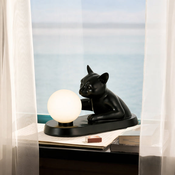 Cat Touching Ball LED Table Lamp 2.5W 3000K Opal & Black - LL-LED-36