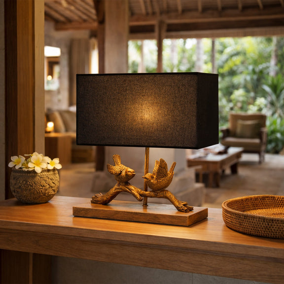 Birds on Branch LED Table Lamp 2.5W 3000K Brushed Gold & Black - LL-LED-37