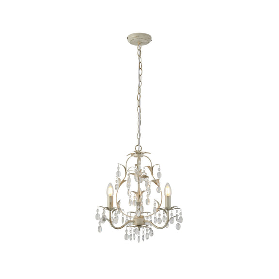 Stella 3 Lights Chandelier Ivory & Brushed Gold - LL002CH016S