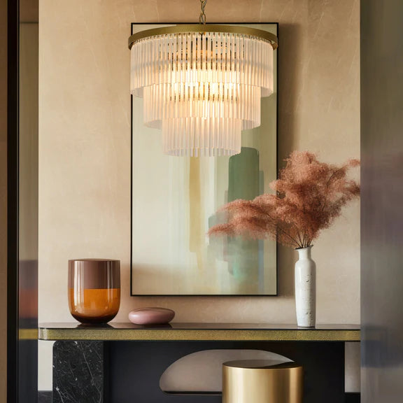 Greer 4 Light Chandelier Gold & Frosted Glass - LL002CH117