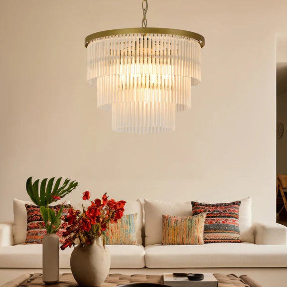 Greer 4 Light Chandelier Gold & Frosted Glass - LL002CH117