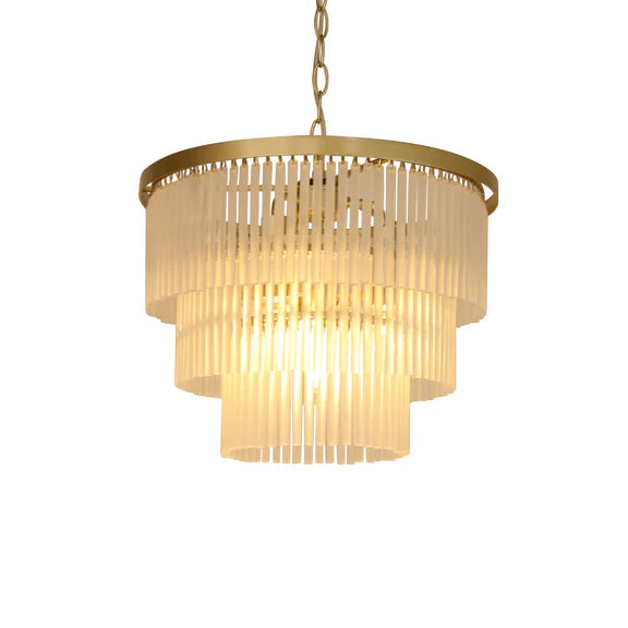 Greer 4 Light Chandelier Gold & Frosted Glass - LL002CH117