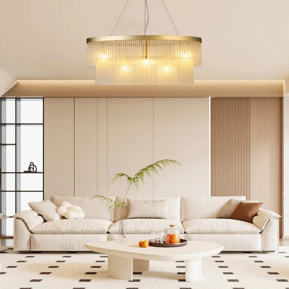Greer 5 Light Chandelier Gold & Frosted Glass - LL002CH118
