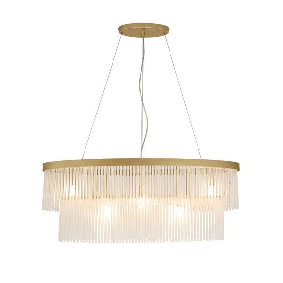 Greer 5 Light Chandelier Gold & Frosted Glass - LL002CH118