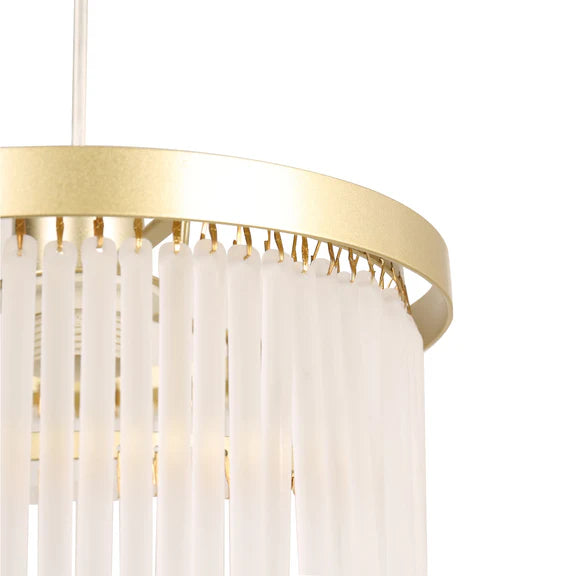 Greer Chandelier Gold & Frosted Glass - LL002CH119