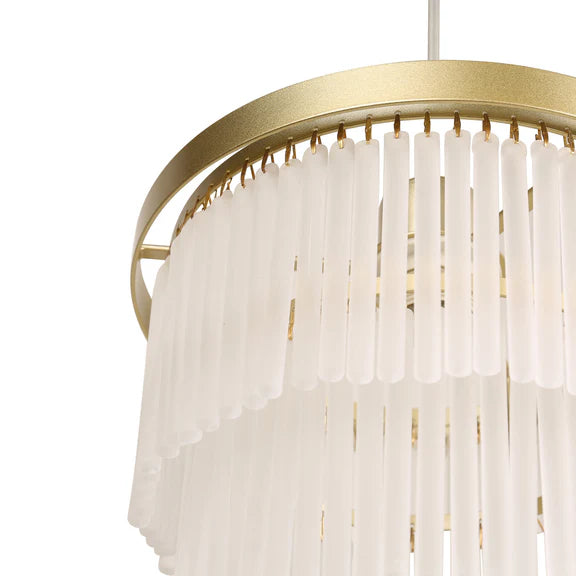 Greer Chandelier Gold & Frosted Glass - LL002CH119